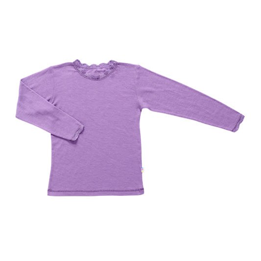 Joha wol/zijde longsleeve pointelle - Purple