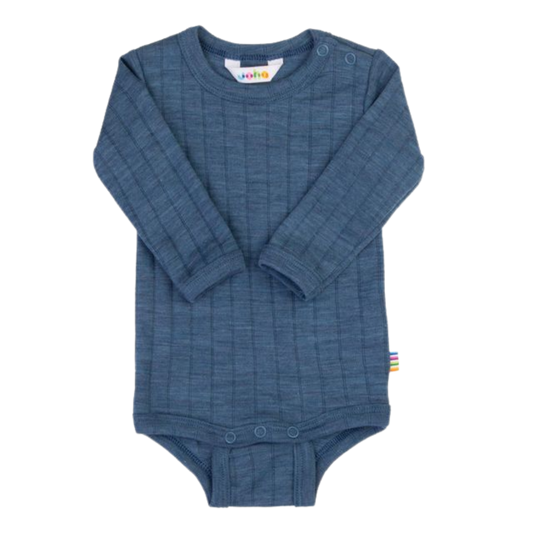 Joha wol/zijde romper - Blue Melange