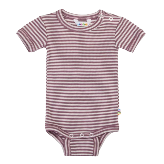 Joha wol/zijde romper korte mouw - Heather