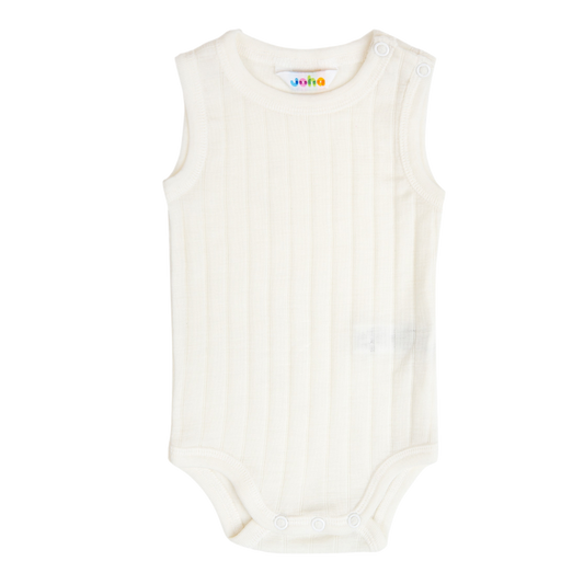 Ärmelloser Strampler Joha aus Wolle/Seide – Off-White