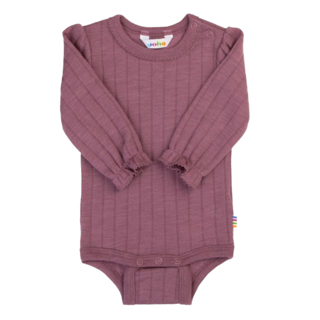 Joha wol/zijde romper ruches - Heather