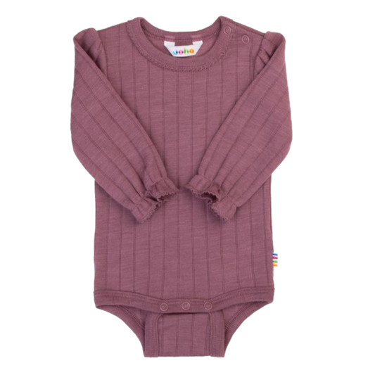 Joha wol/zijde romper ruches - Heather