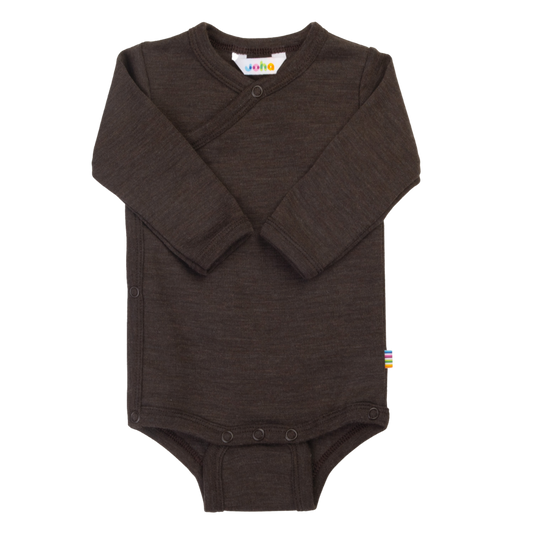 Joha wol/zijde wikkelromper - Dark Brown