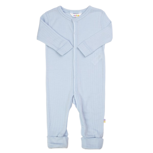 Joha wool jumpsuit with wrap-around feet - Light Blue