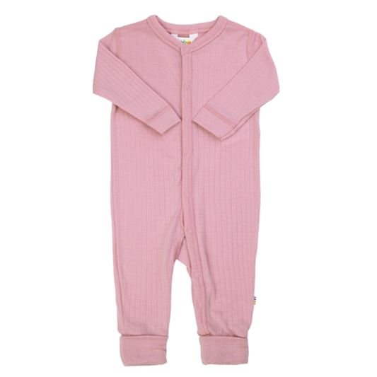 Joha wool jumpsuit with wrap-around feet - Old rose