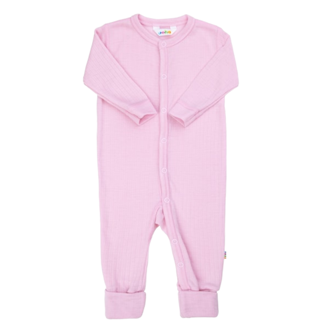 Joha wool jumpsuit with fold-over feet - Prime Rose