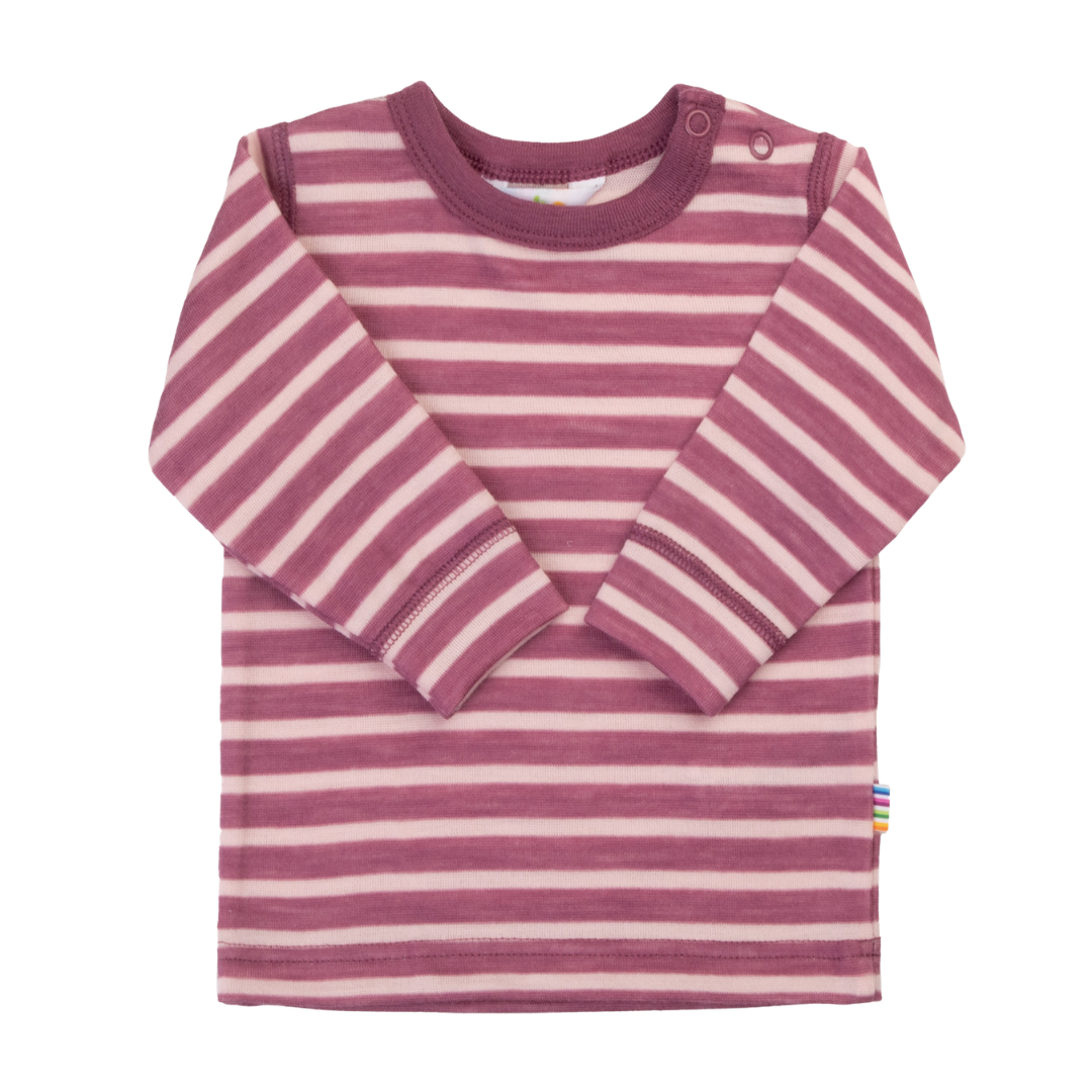 Joha wollen longsleeve gestreept - Bordeaux