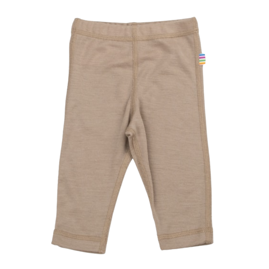 Knitted wool ribbed pants - natural
