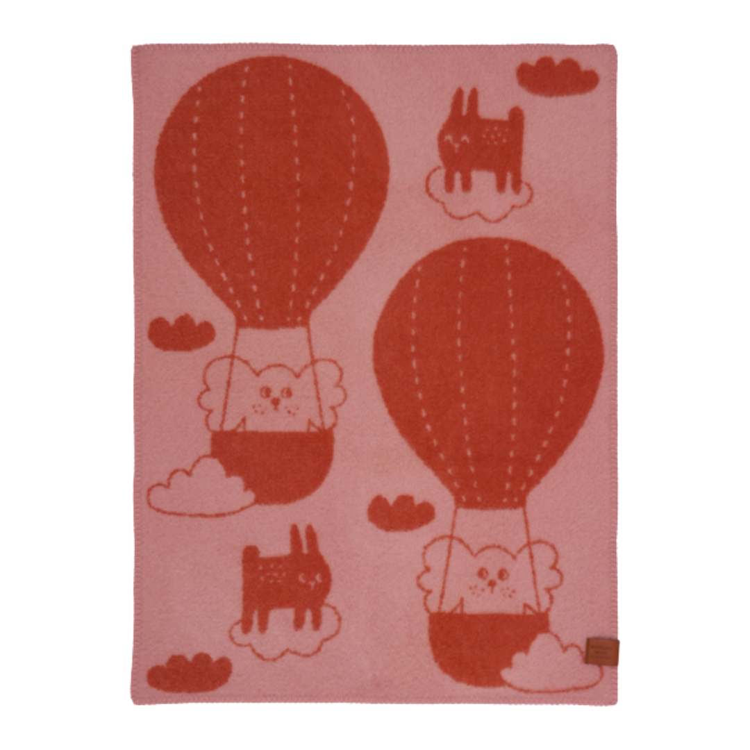 Klippan wollen babydeken Balloon - roze