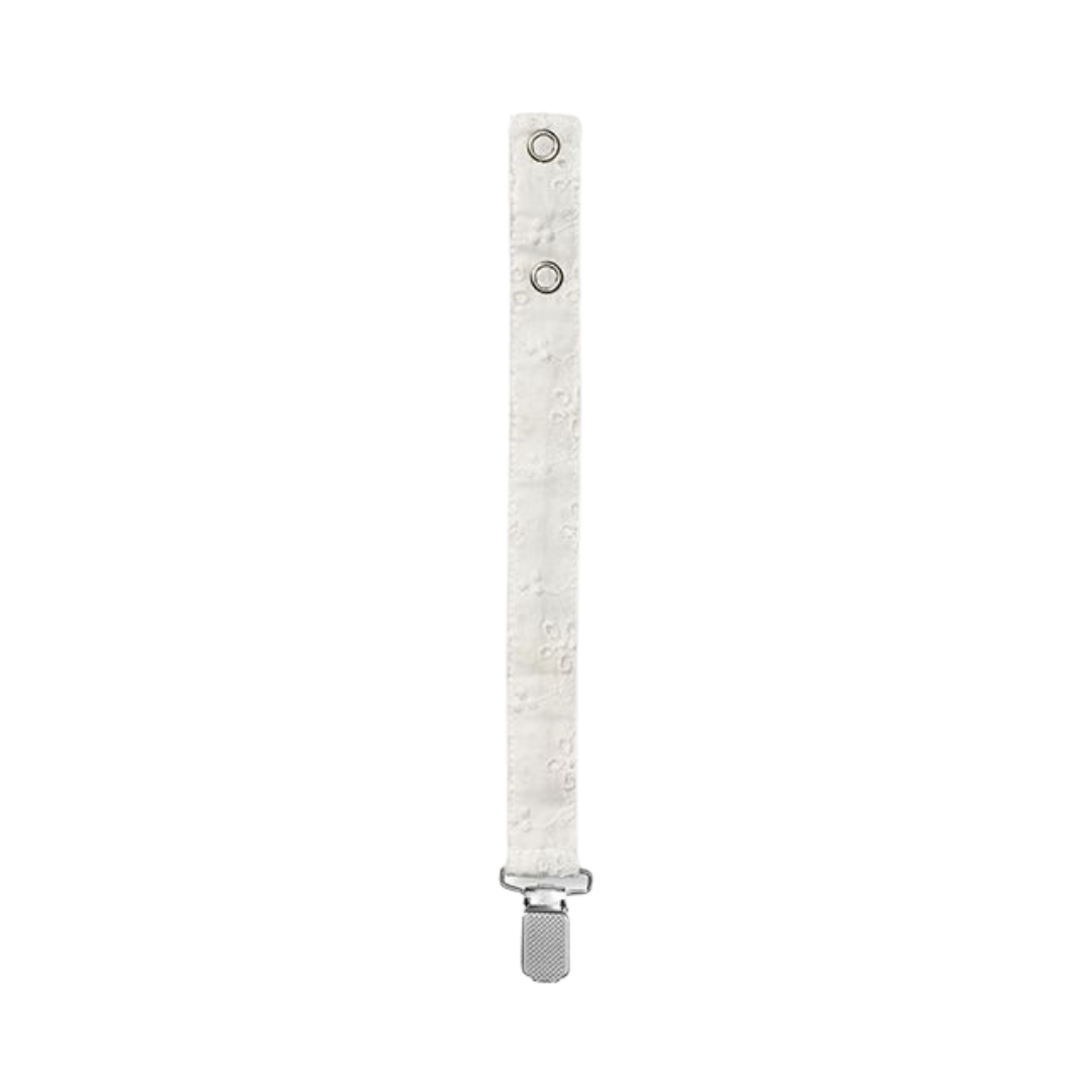 Lalaby Cotton Pacifier Clip - Broderie Anglaise