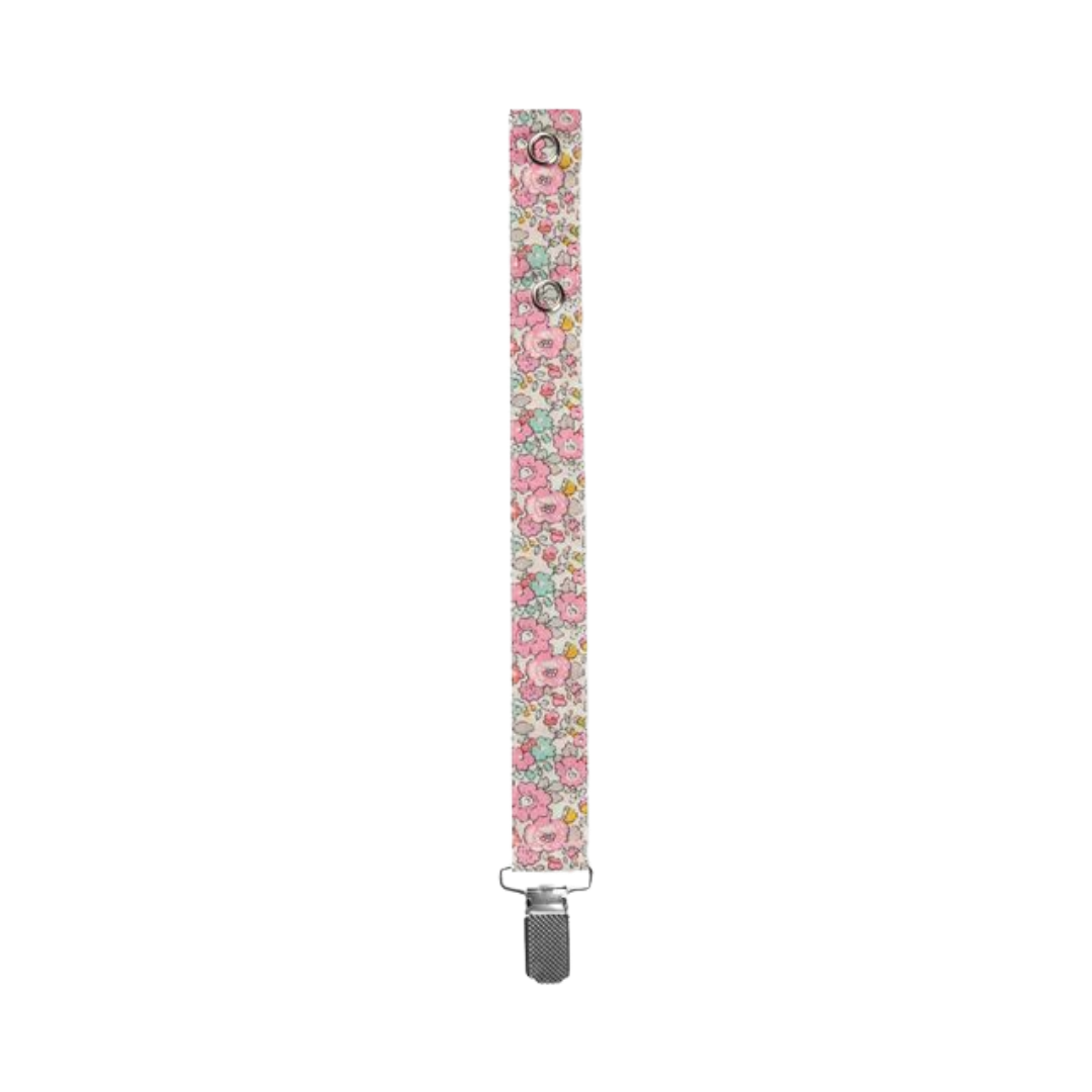Lalaby cotton pacifier clip – Pink Betsy