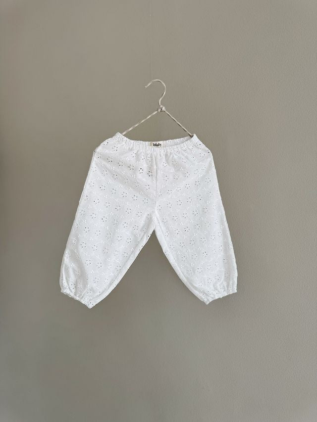 Lalaby Cotton Baby Trousers Pixi – Broderie Anglaise