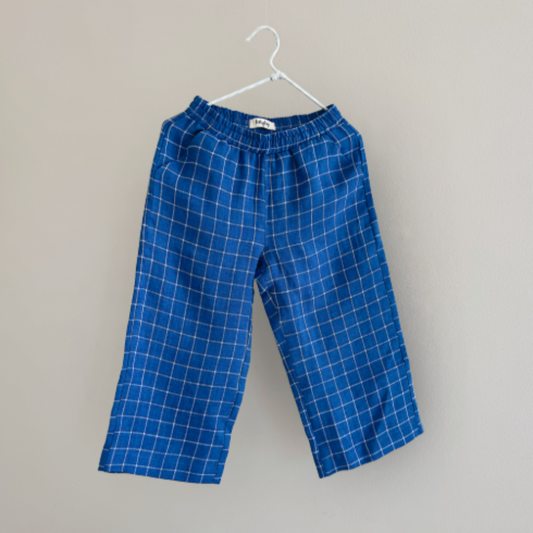 Lalaby linen/cotton trousers Frankie – Art Blue