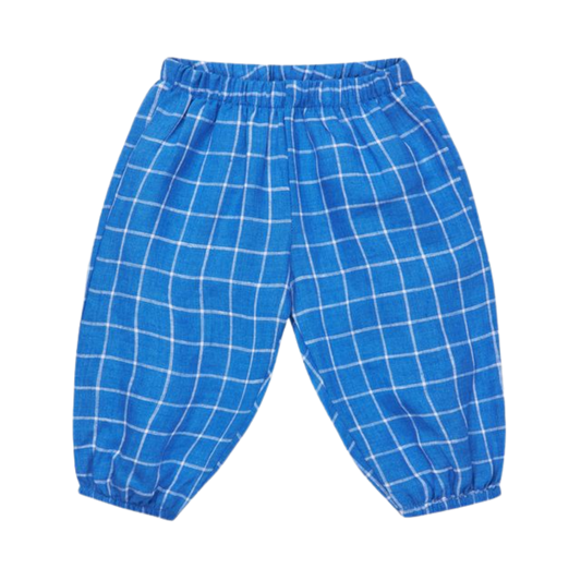 Lalaby Linen/Cotton Baby Trousers Pixi – Art Blue