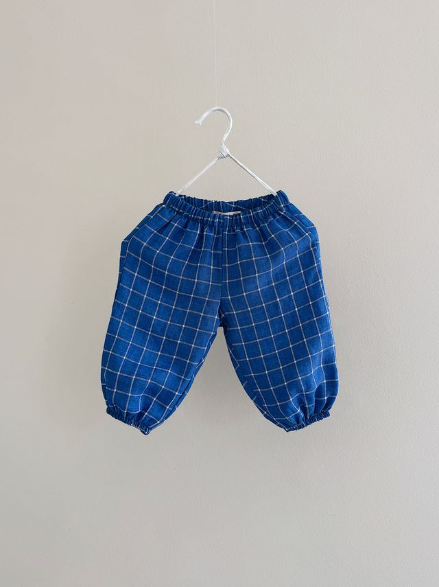 Lalaby Linen/Cotton Baby Trousers Pixi – Art Blue