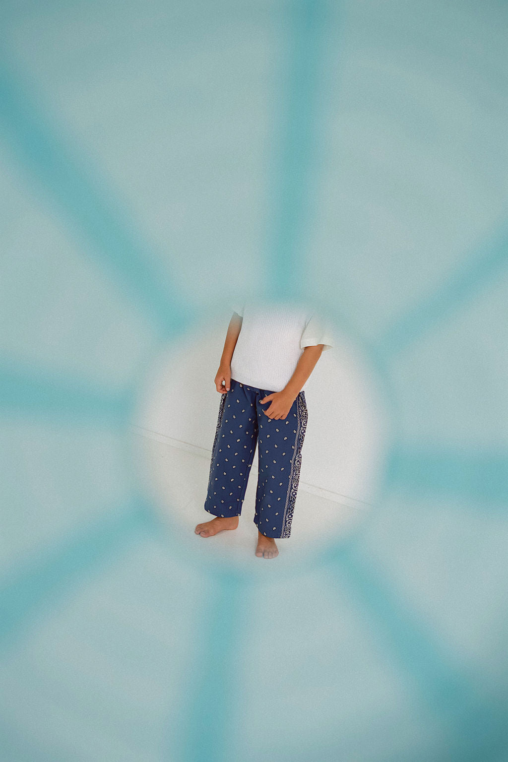 Rory George katoenen bandana broekje - Indigo