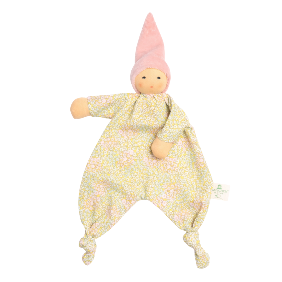 Nänchen Natur gebloemd knuffeldoekje - Rosa