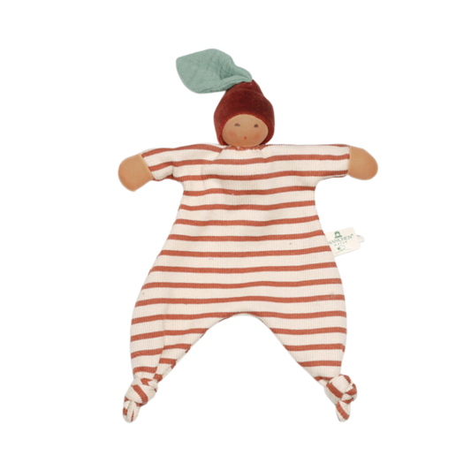 Nänchen Natur cuddle cloth red-brown striped - Chestnut Baby