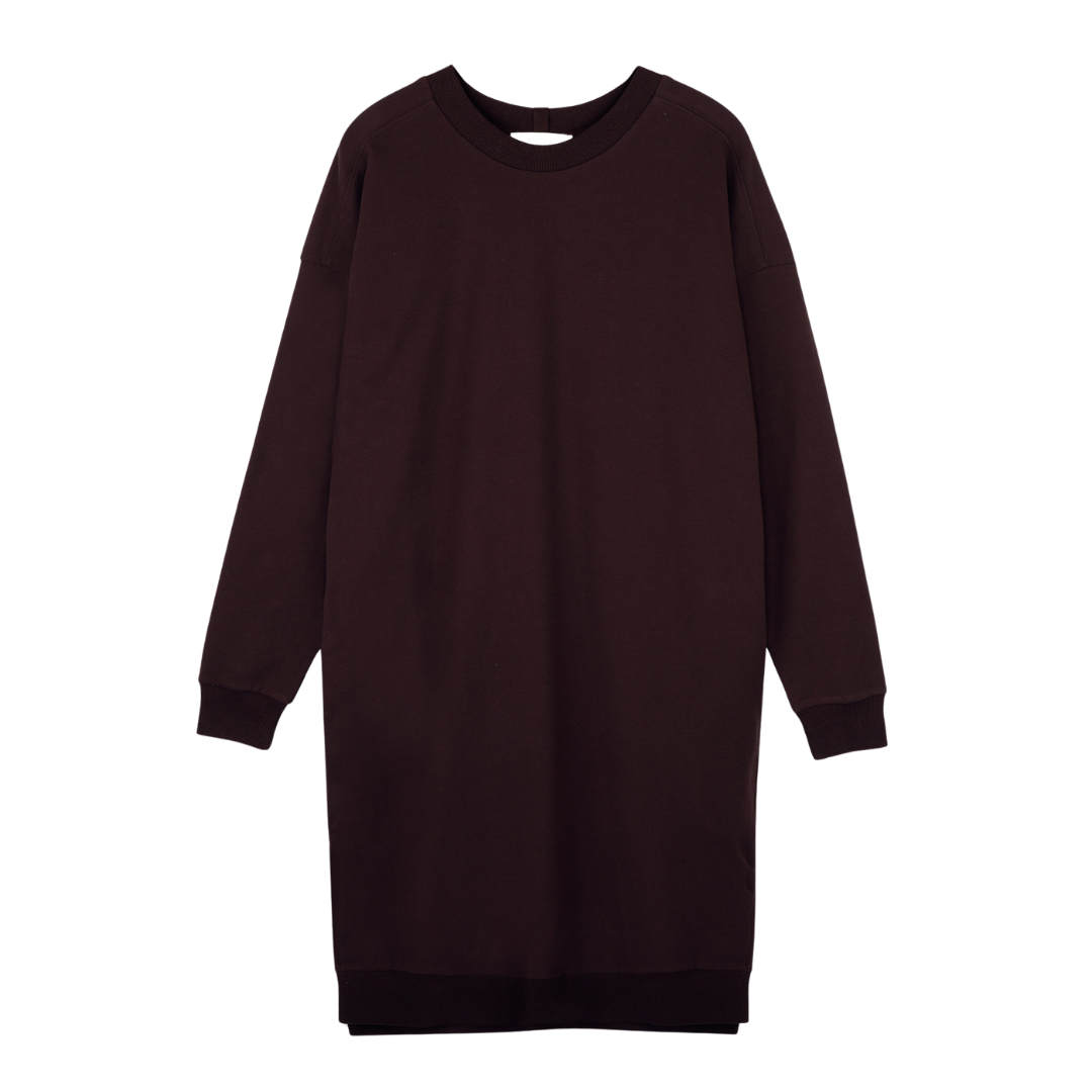 PHAE chunky sweater dress organic cotton women - Dark Umber