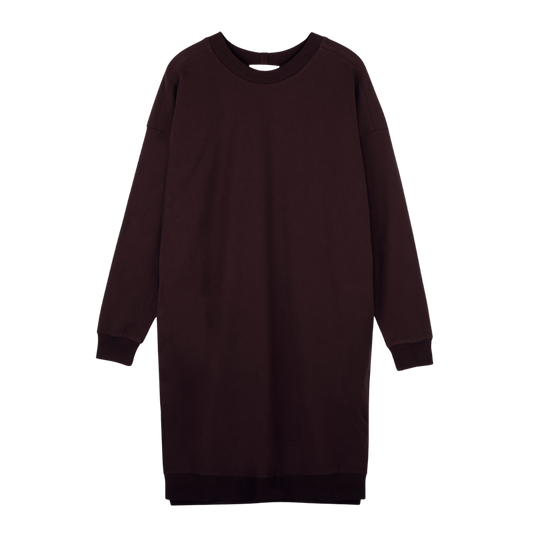 PHAE chunky sweater dress organic cotton women - Dark Umber