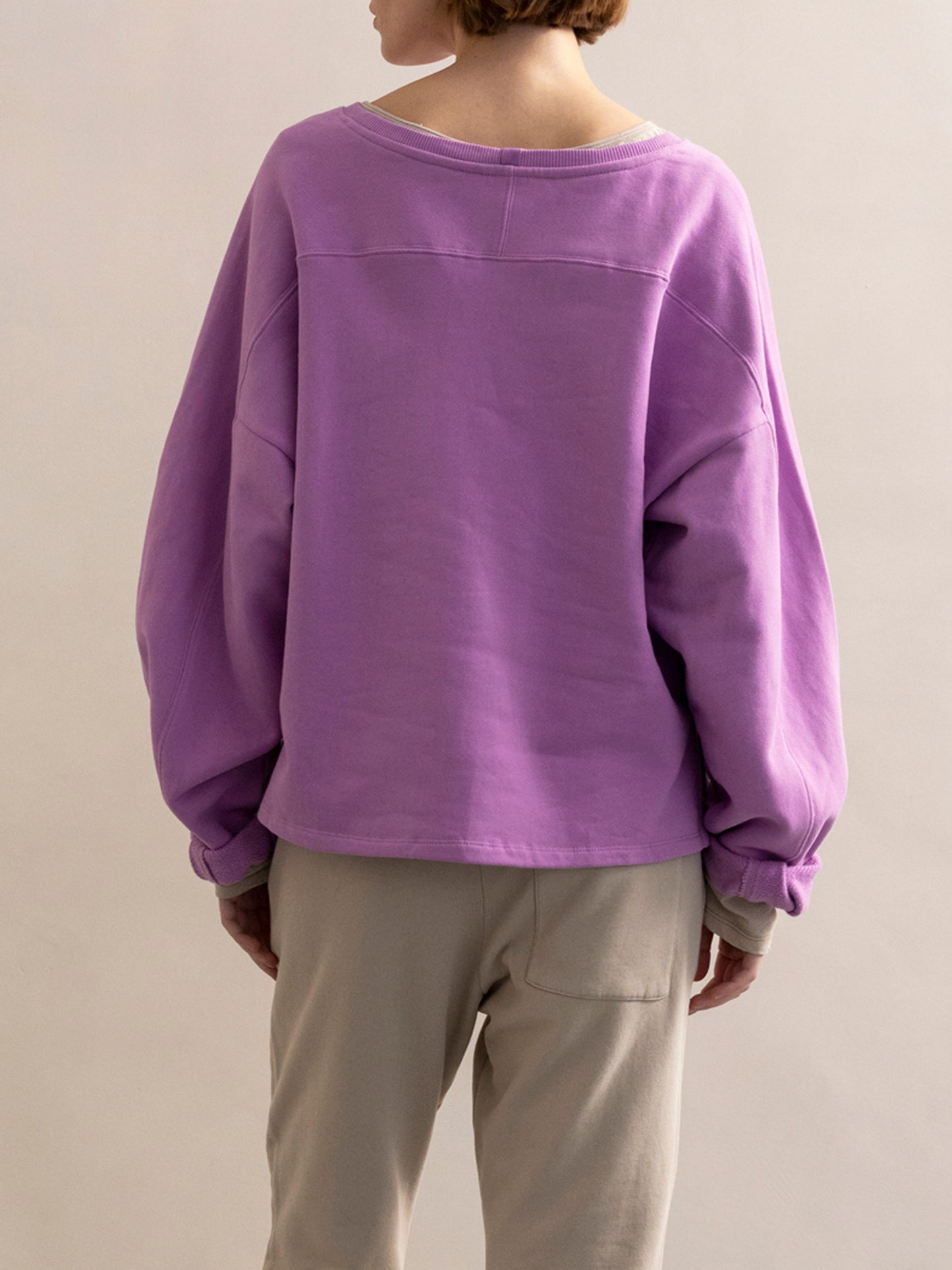 PHAE chunky sweater organic cotton ladies - Bright Lilac