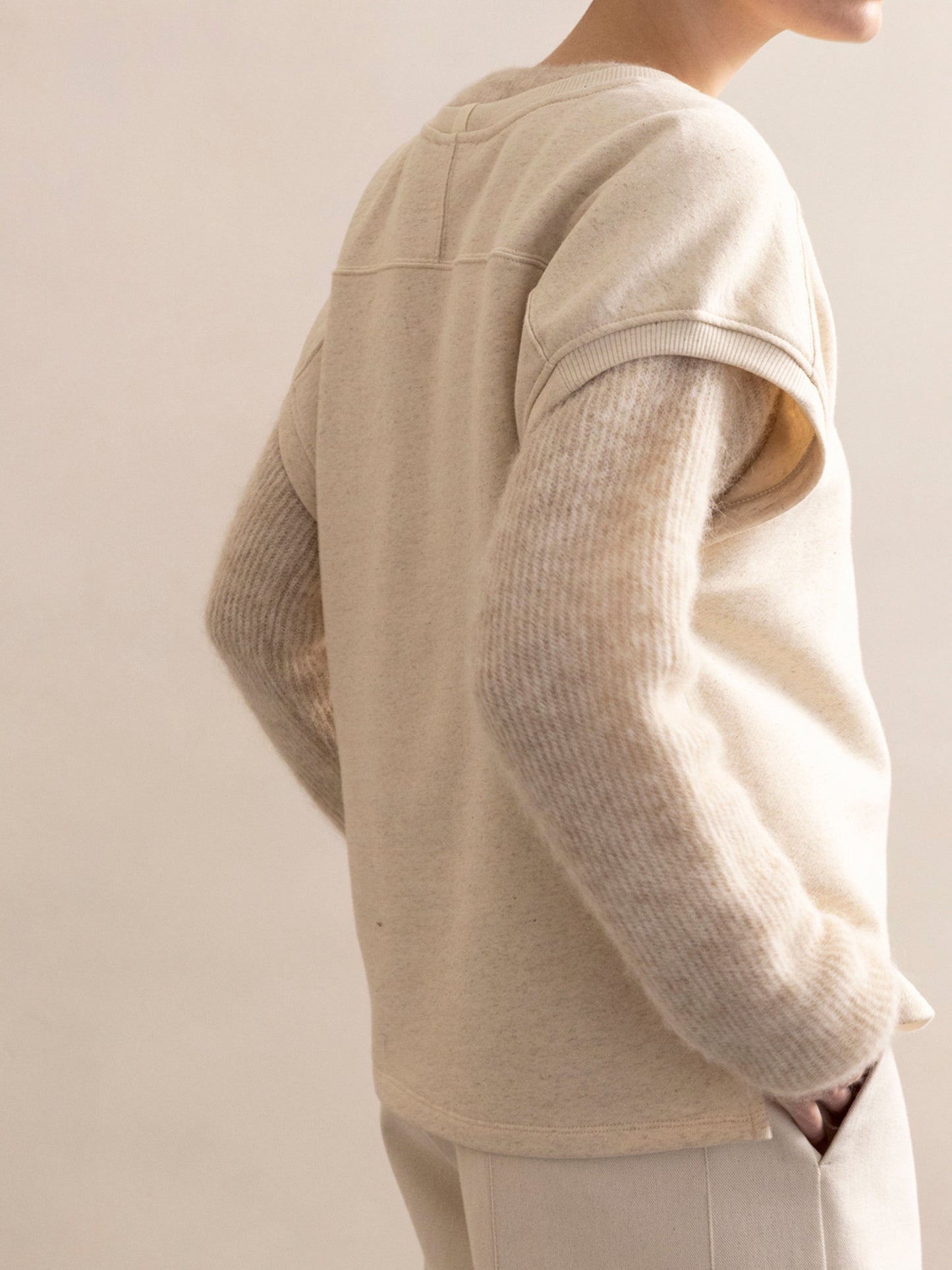 PHAE sleeveless sweater in organic cotton/linen blend for women - Natural