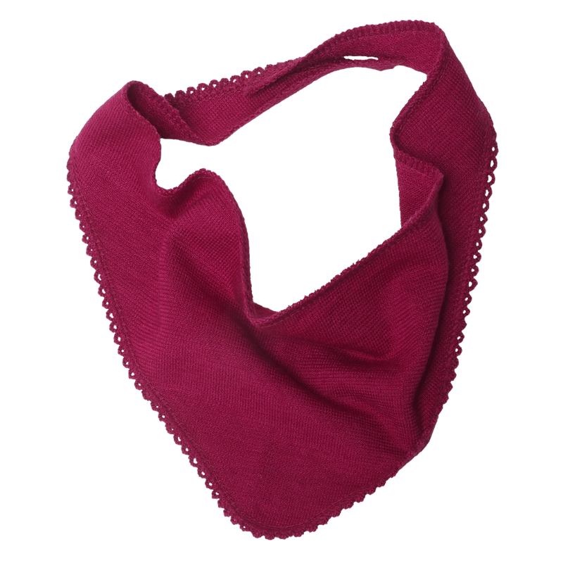 Reiff wol/zijde driehoek bandana - Berry