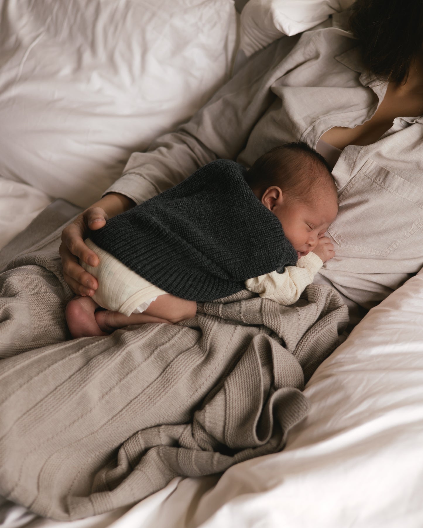 Hvid vest Harvey baby - Charcoal