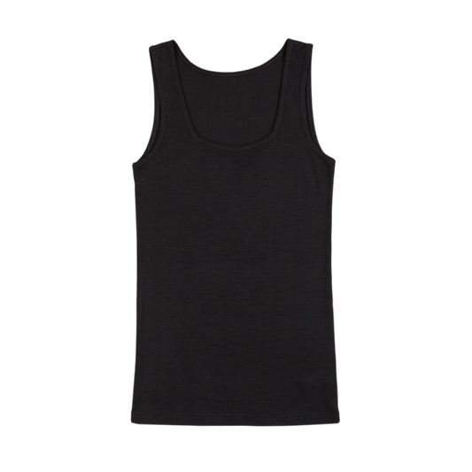 Joha Wolle/Seide Tanktop Damen - Schwarz 