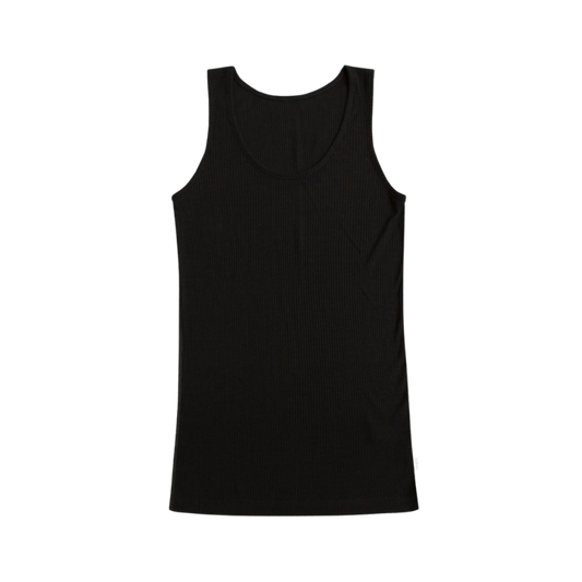 Joha wool/silk tank top rib women - Black