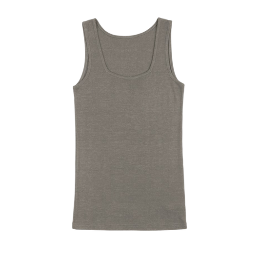 Joha wool/silk tank top women - Sesame melange