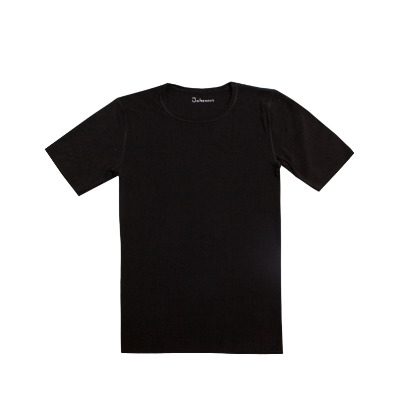 Joha Wolle/Seide T-Shirt Herren - Schwarz